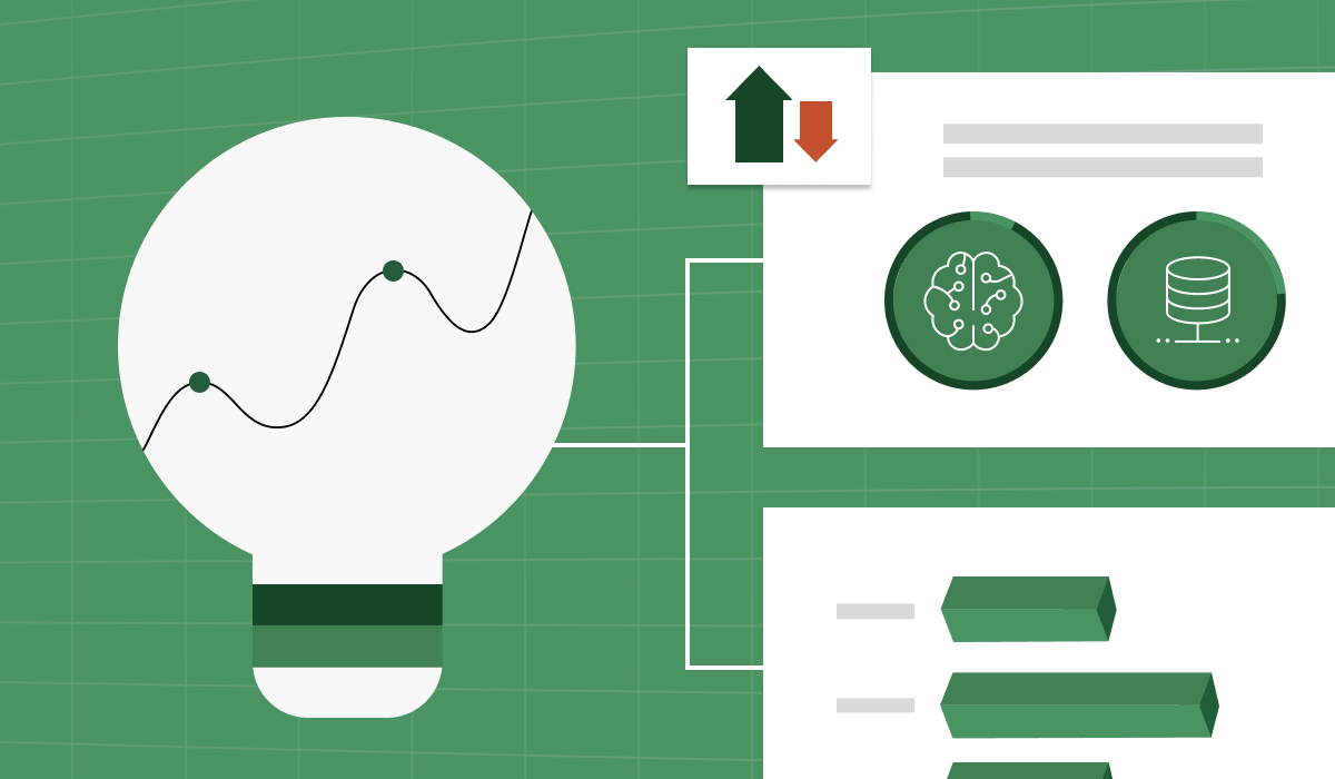 A Vena illustration of a light bulb and charts