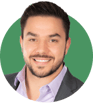 Headshot of Dominic DiBernardo on a green background