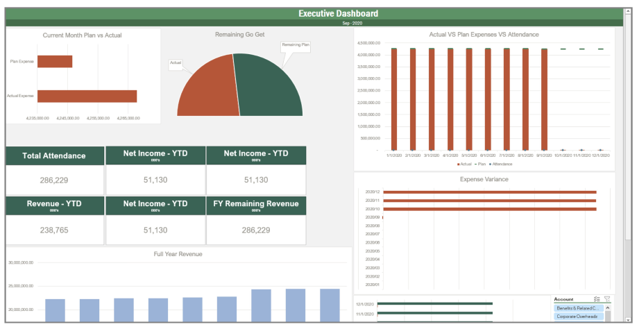 Screenshot of Vena's Executive Dashboard