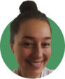 Headshot of Paula Batras on a green background