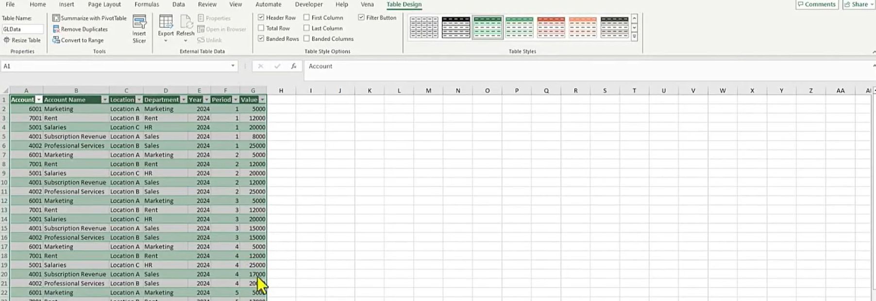 An image showing how to name a table.