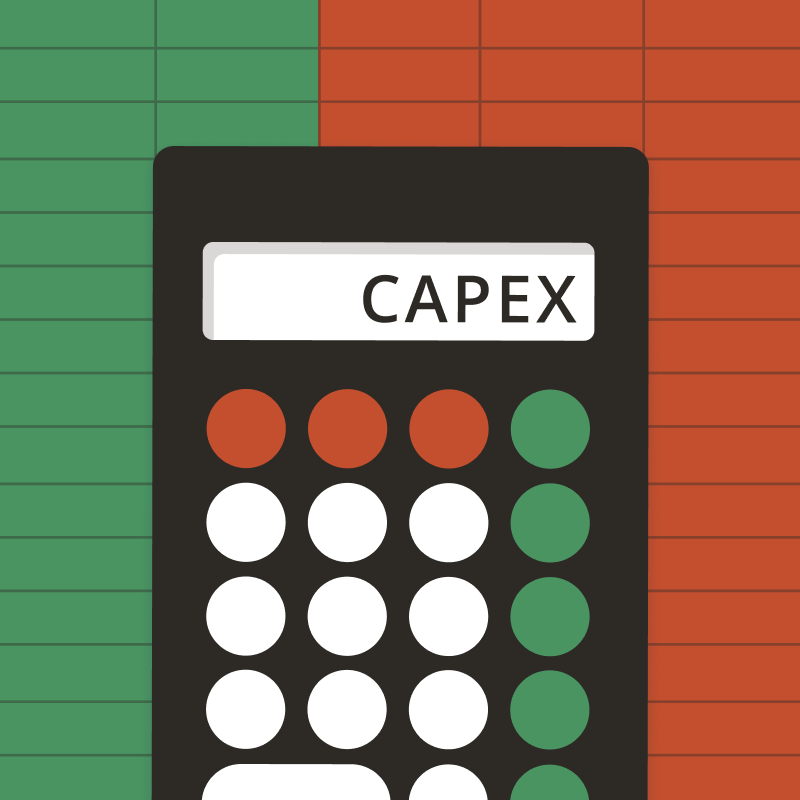 A black calculator with the letters 